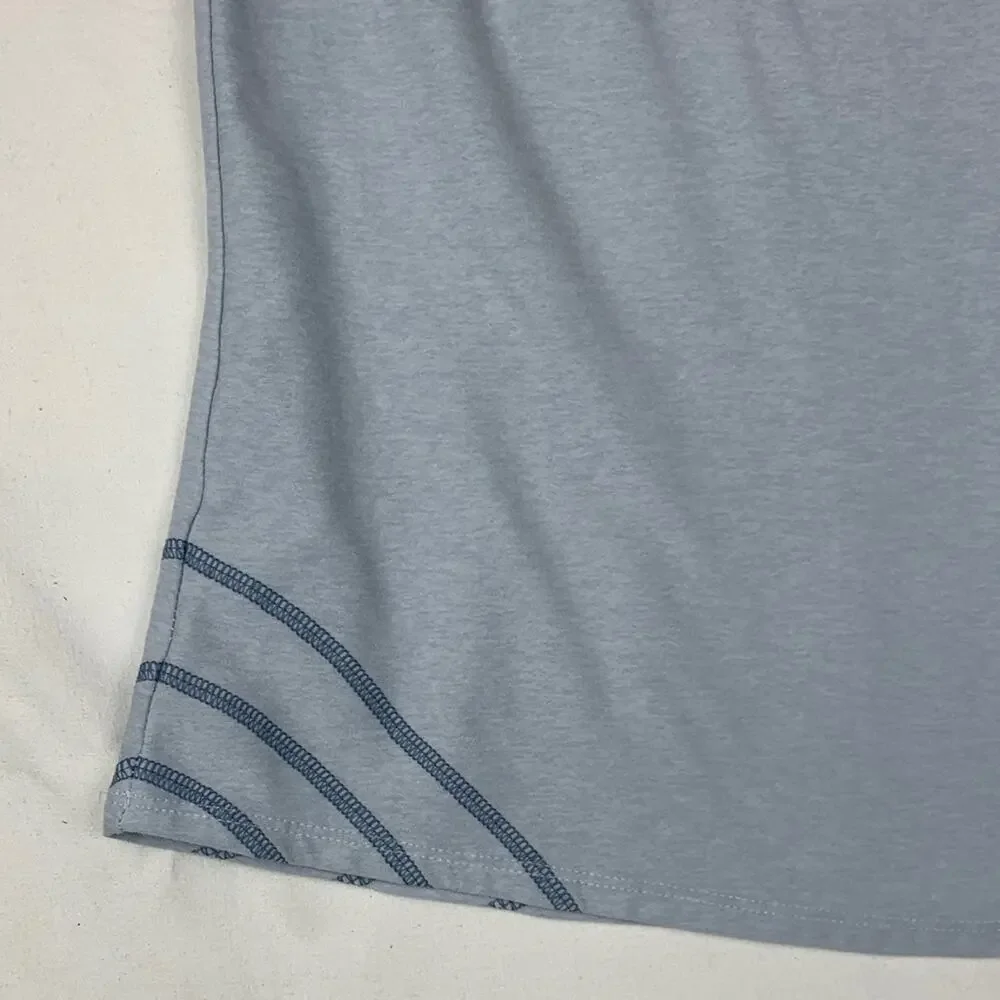 Oiselle size 6 small Gray Athletic tank Blue Accents yoga